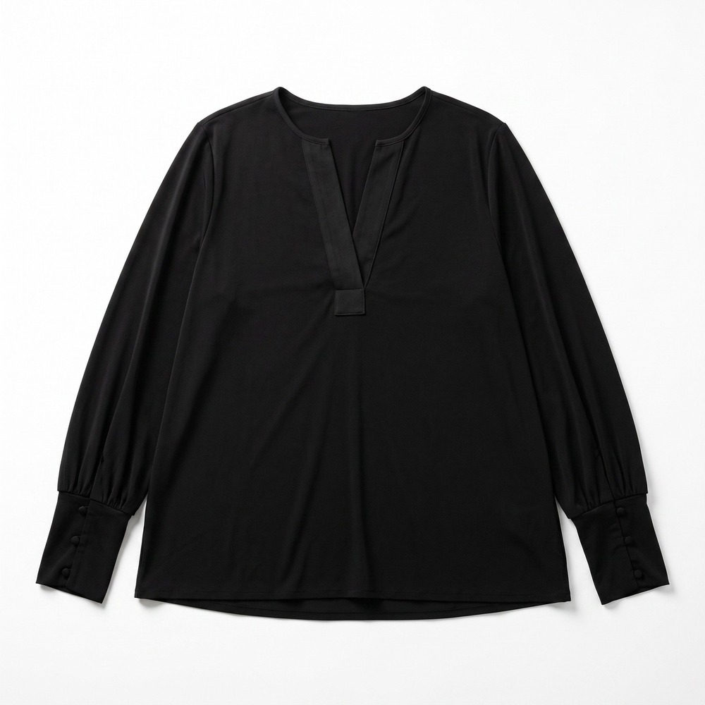 Banana Republic XL Black Womens V-Neck Long Sleeve Tunic Top Casual Cozy